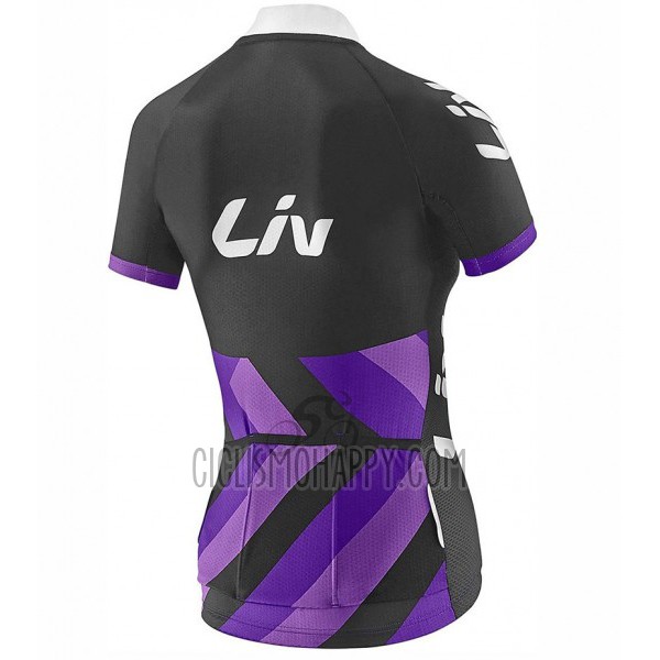 Liv Race Day Cycling Jersey Bib Short 2017 Women Short Sleeve Black and Purple