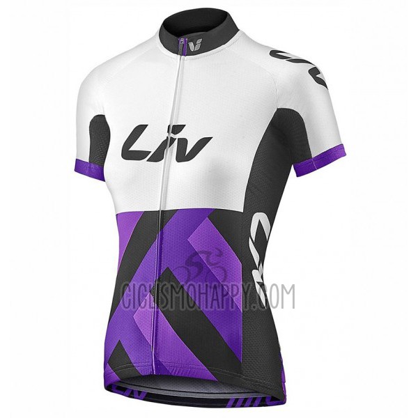 Liv Race Day Cycling Jersey Bib Short 2017 Women Short Sleeve White and Purple