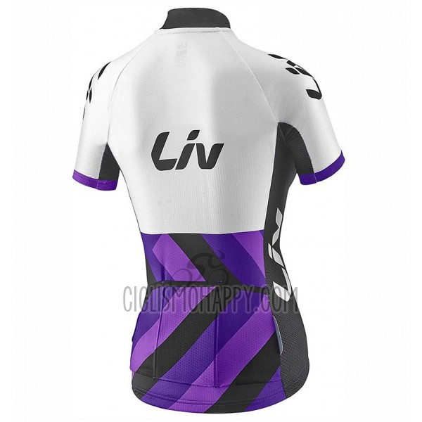 Liv Race Day Cycling Jersey Bib Short 2017 Women Short Sleeve White and Purple