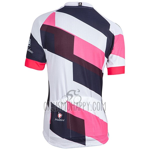 Nalini Stripe Cycling Jersey Bib Short 2017 Women Short Sleeve Pink and Black