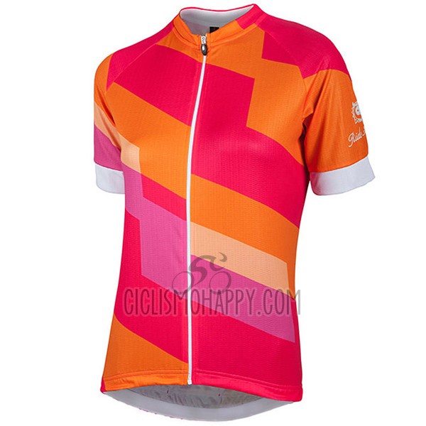 Nalini Stripe Cycling Jersey Bib Short 2017 Women Short Sleeve Red and Orange