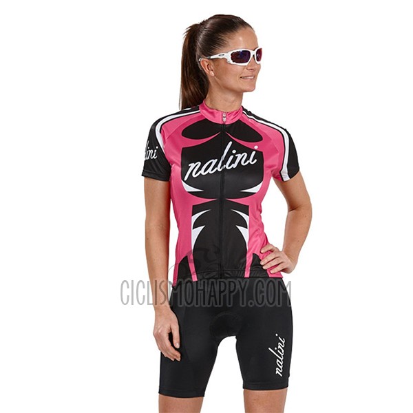 Nalini Verona Cycling Jersey Bib Short 2017 Women Short Sleeve Red and Black