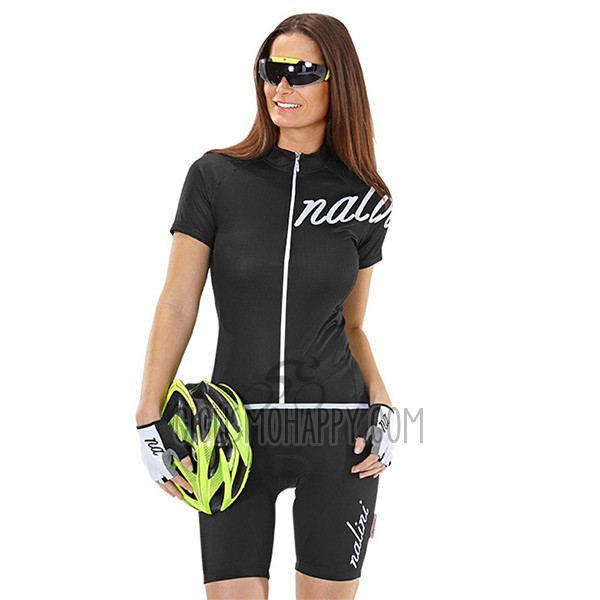 Nalini Wave Cycling Jersey Bib Short 2017 Women Short Sleeve Deep Black