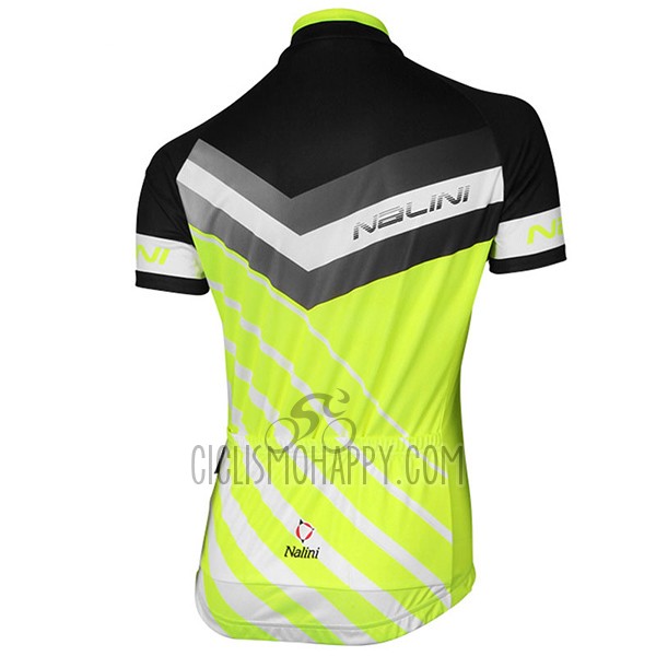Nalini Zebrana Cycling Jersey Bib Short 2017 Women Short Sleeve Green and Black
