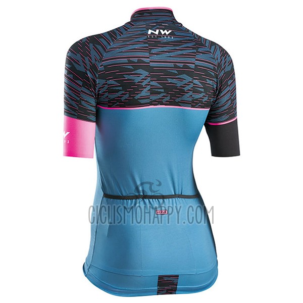 Northwave Cycling Jersey Bib Short 2017 Women Short Sleeve Black and Blue