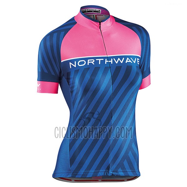Northwave Cycling Jersey Bib Short 2017 Women Short Sleeve Blue and Pink