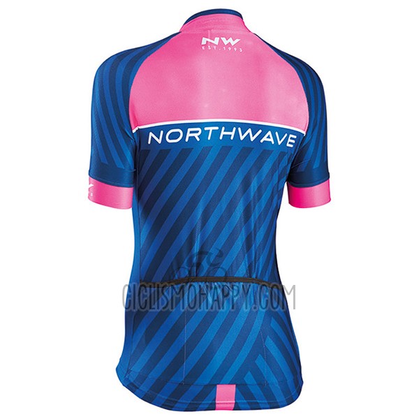 Northwave Cycling Jersey Bib Short 2017 Women Short Sleeve Blue and Pink