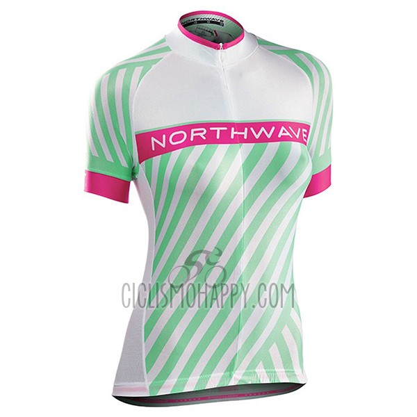 Northwave Cycling Jersey Bib Short 2017 Women Short Sleeve Green and Pink