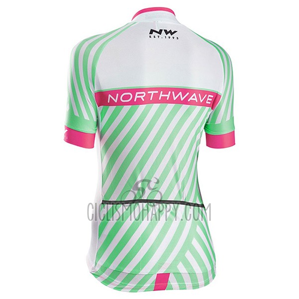 Northwave Cycling Jersey Bib Short 2017 Women Short Sleeve Green and Pink