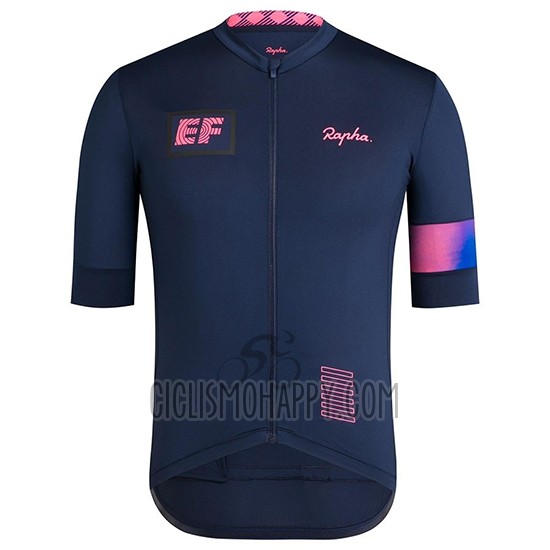 Rapha Cycling Jersey Bib Short 2019 Women Short Sleeve Dark Blue Pink