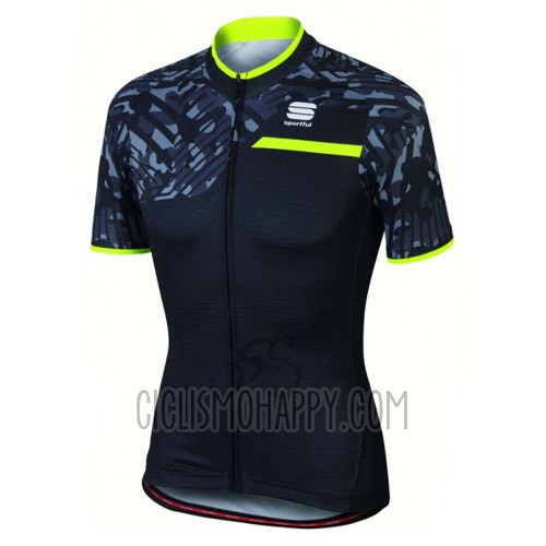 Sportful Cycling Jersey Bib Short 2016 Women Short Sleeve Green and Black