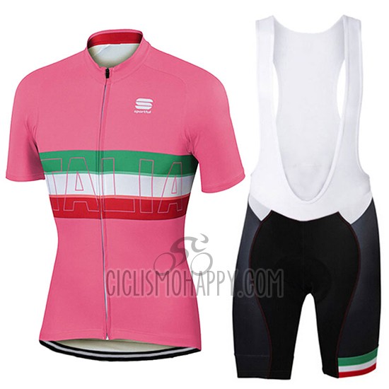 Sportful Cycling Jersey Bib Short 2017 Women Short Sleeve Pink