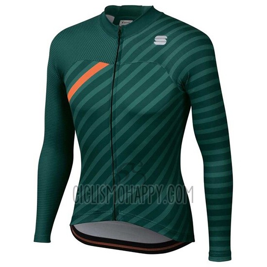 Sportful Cycling Jersey Bib Tight 2020 Women Long Sleeve Green Orange