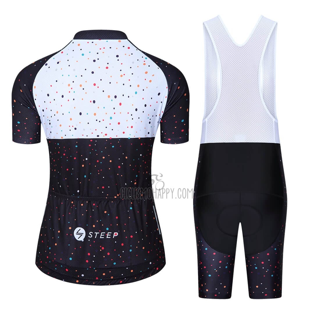 Steep Cycling Jersey Bib Short 2023 Men Short Sleeve Black White
