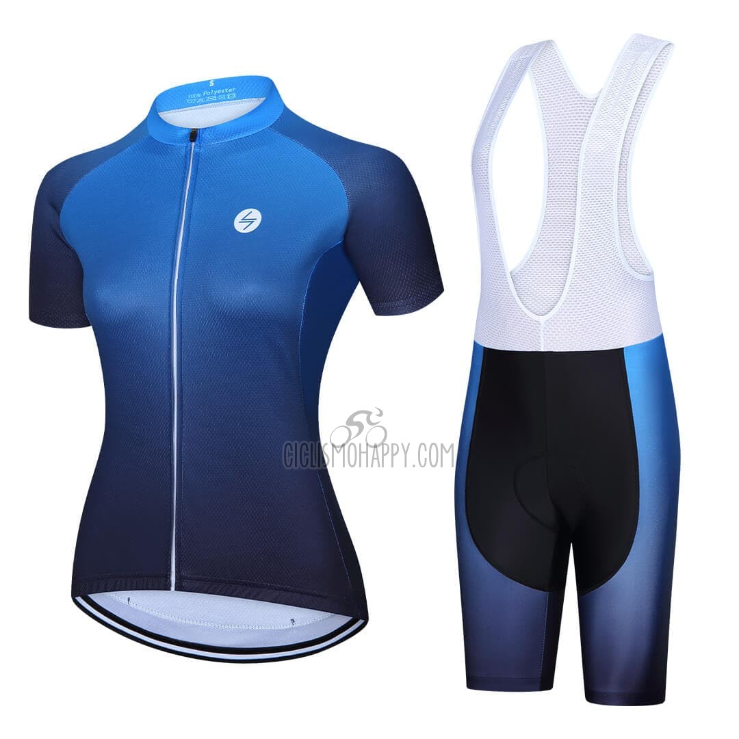 Steep Cycling Jersey Bib Short 2023 Men Short Sleeve Blue Black