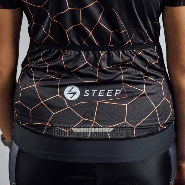 Steep Cycling Jersey Bib Short 2023 Women Short Sleeve Black White