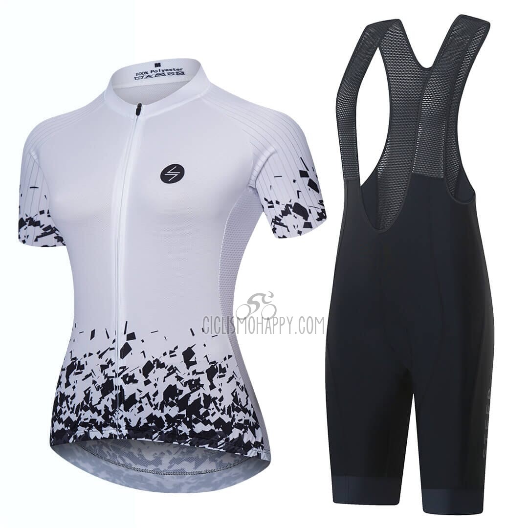 Steep Cycling Jersey Bib Short 2023 Women Short Sleeve Black White