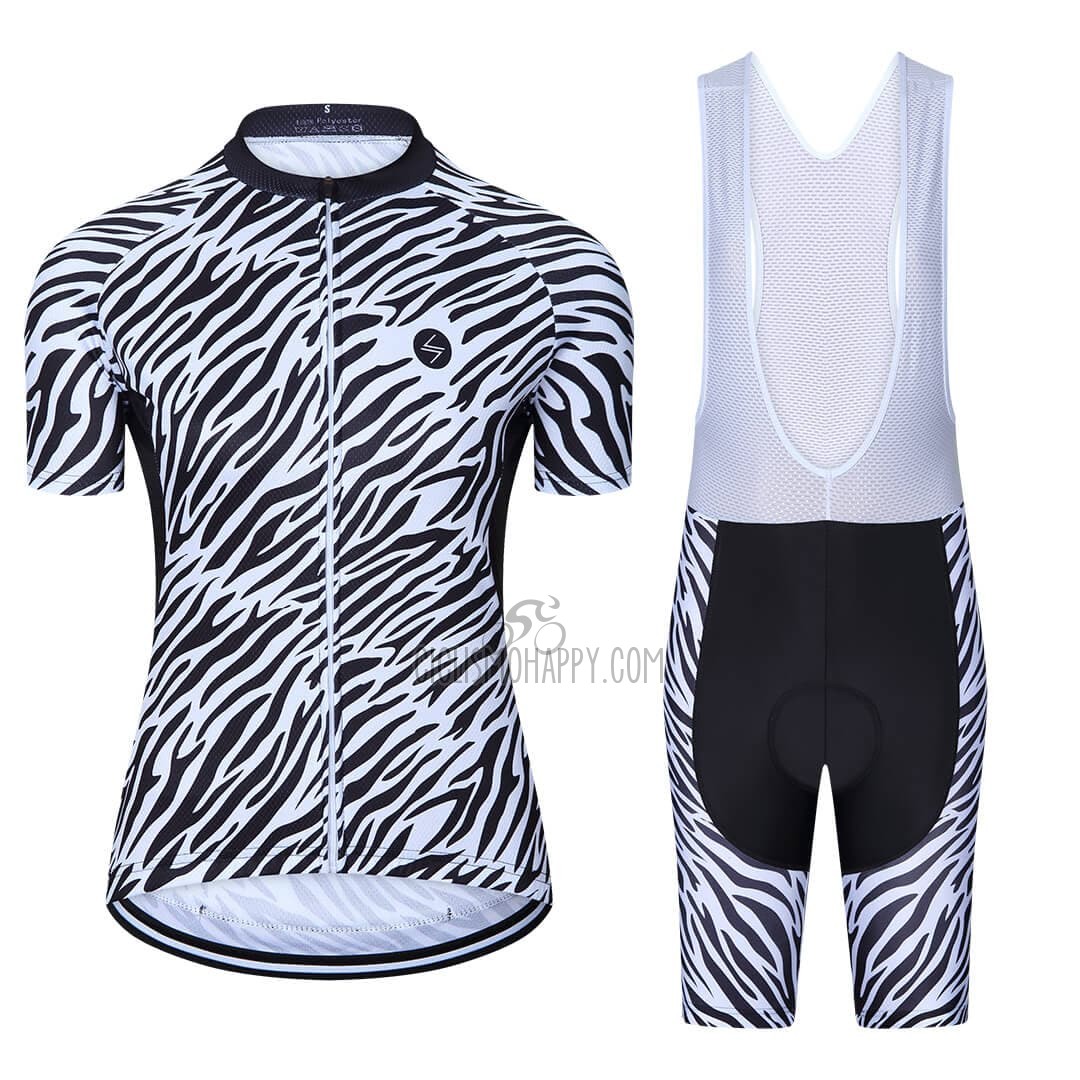 Steep Cycling Jersey Bib Short 2023 Women Short Sleeve Black White