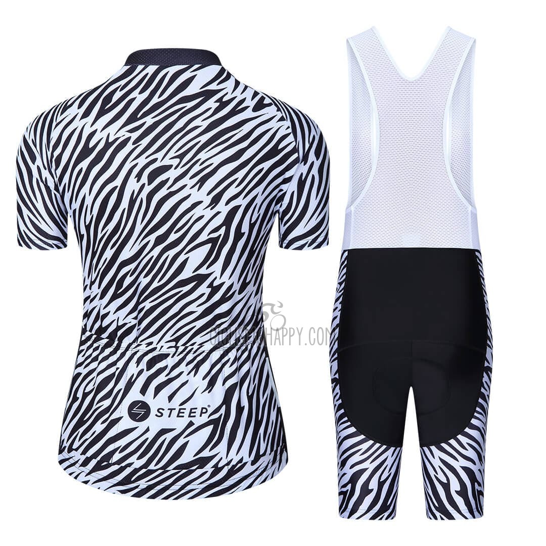 Steep Cycling Jersey Bib Short 2023 Women Short Sleeve Black White