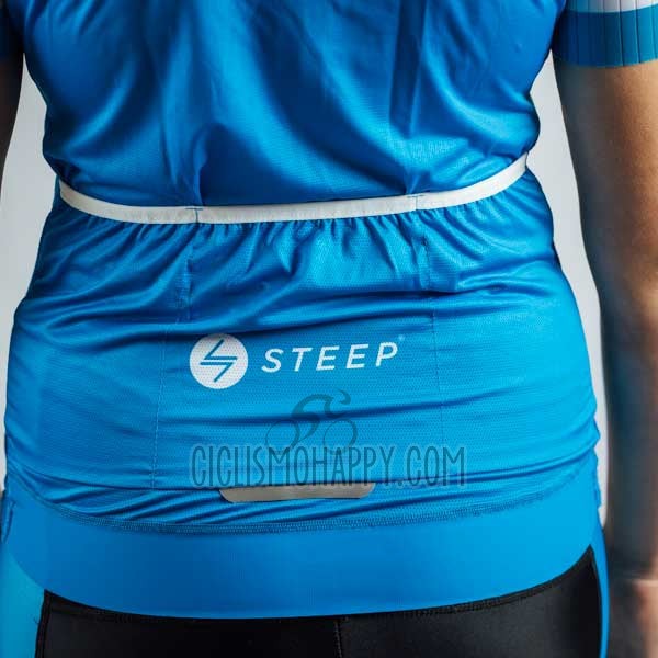 Steep Cycling Jersey Bib Short 2023 Women Short Sleeve Blue Black