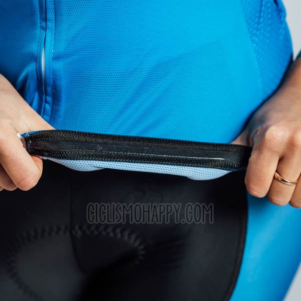 Steep Cycling Jersey Bib Short 2023 Women Short Sleeve Blue Black