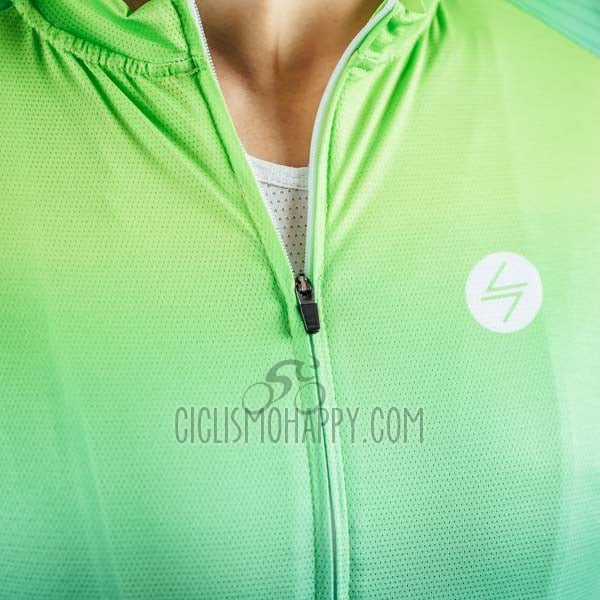Steep Cycling Jersey Bib Short 2023 Women Short Sleeve Blue Green