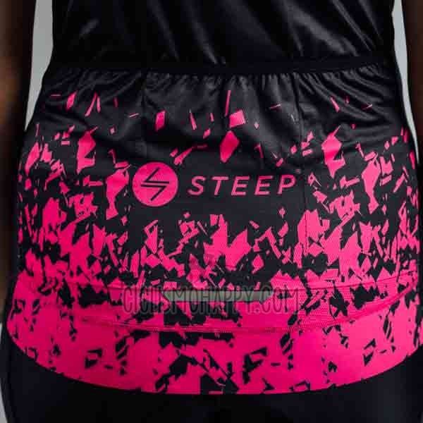 Steep Cycling Jersey Bib Short 2023 Women Short Sleeve Pink Black