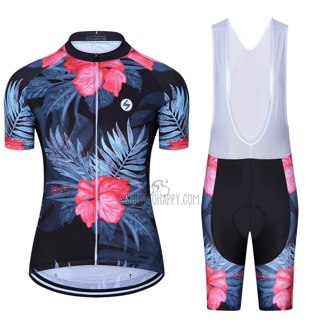Steep Cycling Jersey Bib Short 2023 Women Short Sleeve pink Black