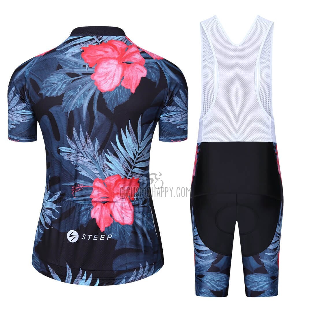 Steep Cycling Jersey Bib Short 2023 Women Short Sleeve pink Black