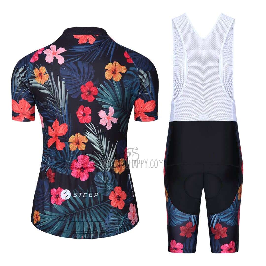 Steep Cycling Jersey Bib Short 2023 Women Short Sleeve pink Black