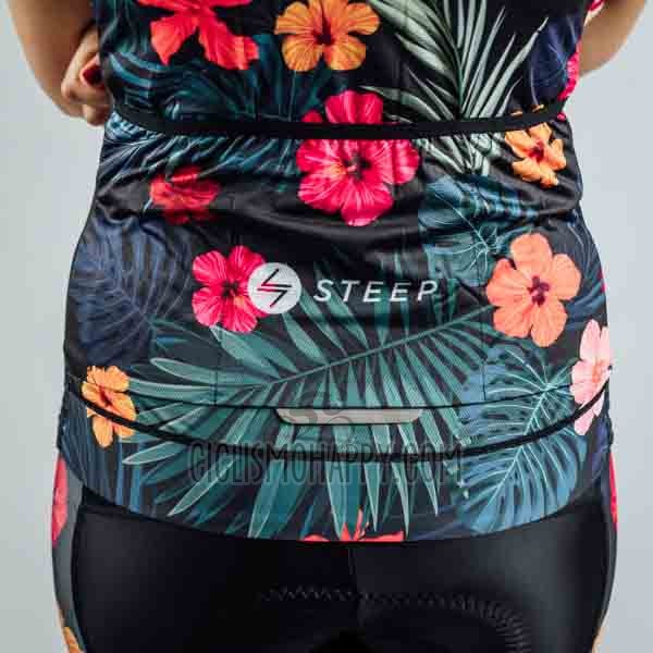 Steep Cycling Jersey Bib Short 2023 Women Short Sleeve pink Black